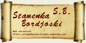 Stamenka Borđoški vizit kartica